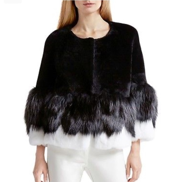 HALSTON HERITAGE Real Fur Lamb Fox Rabbit - Picture 1 of 8